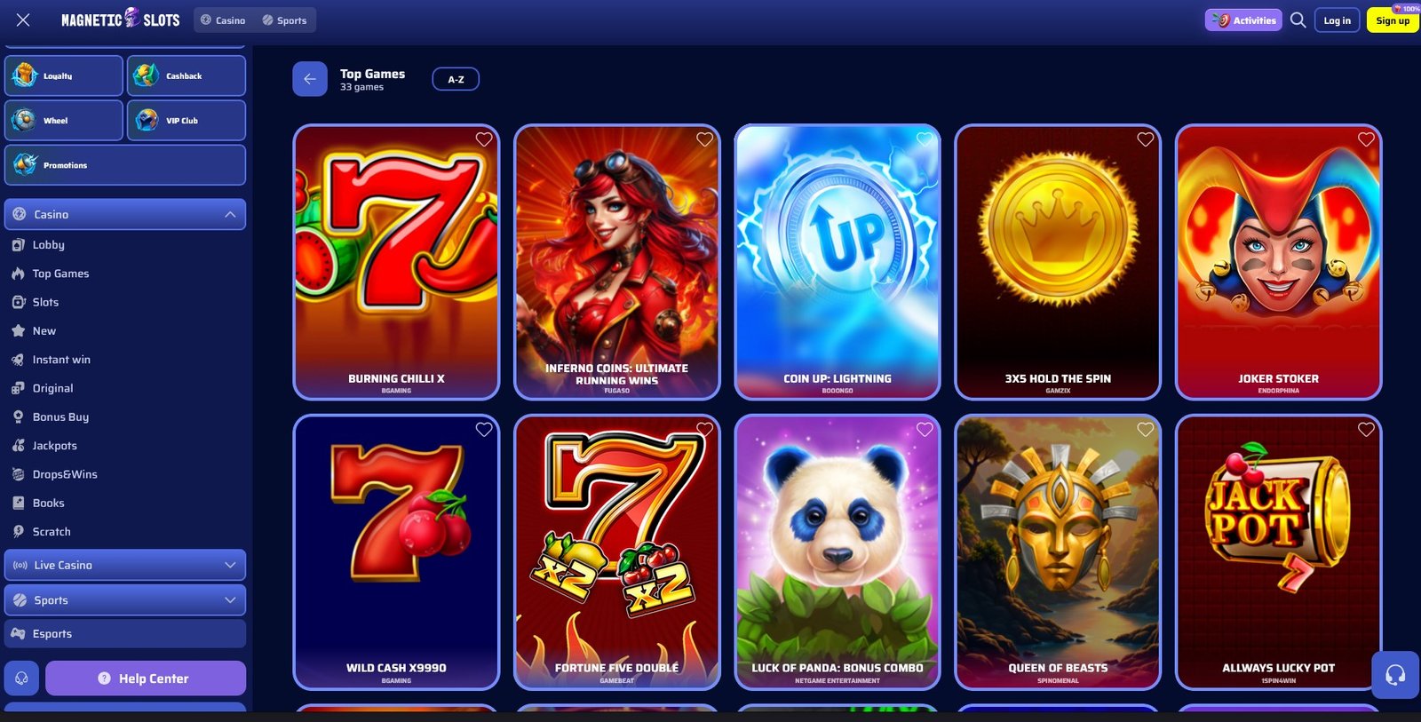 Magnetic Slots Casino: Mit Bitcoins spielen
